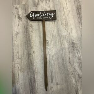 Brown Wedding Directional Sign